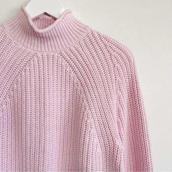 BOGO! J. Crew Cotton Rollneck Sweater Chunky Knit Ballet Pink Size Small - Picture 4 of 9